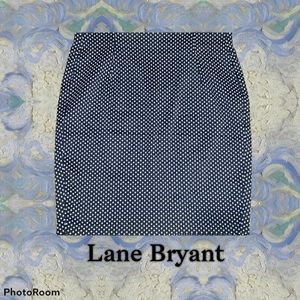 Lane Bryant women's blue and white polka dot pencil skirt size 20 can fi…